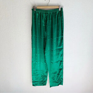 Victoria’s Secret Gold Label Satin Lounge Pants Emerald Green Sz Medium